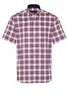ETERNA KURZARM HEMD MODERN FIT OXFORD ROT/BLAU KARIERT
