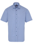 ETERNA KURZARM HEMD MODERN FIT POPELINE BLAU/ROT BEDRUCKT