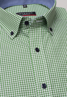 ETERNA KURZARM HEMD MODERN FIT POPELINE GRÜN/WEISS KARIERT