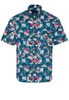 ETERNA KURZARM HEMD MODERN FIT POPELINE MARINE/BUNT BEDRUCKT