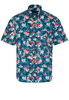 ETERNA KURZARM HEMD MODERN FIT POPELINE MARINE/BUNT BEDRUCKT