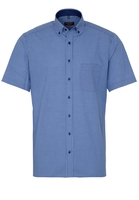 ETERNA KURZARM HEMD MODERN FIT POPELINE TÜRKIS/BLAU KARIERT
