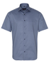 ETERNA KURZARM HEMD MODERN FIT SATINGEWEBE BLAU/GRÜN BEDRUCKT