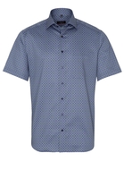 ETERNA KURZARM HEMD MODERN FIT SATINGEWEBE BLAU/GRÜN BEDRUCKT