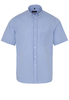 ETERNA KURZARM HEMD MODERN FIT SEERSUCKER BLAU KARIERT