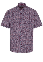ETERNA KURZARM HEMD MODERN FIT SEERSUCKER BLAU/ROT BEDRUCKT
