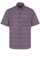 ETERNA KURZARM HEMD MODERN FIT SEERSUCKER BLAU/ROT BEDRUCKT