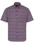 ETERNA KURZARM HEMD MODERN FIT SEERSUCKER BLAU/ROT BEDRUCKT
