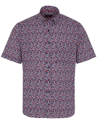 ETERNA KURZARM HEMD MODERN FIT SEERSUCKER BLAU/ROT BEDRUCKT