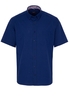ETERNA KURZARM HEMD MODERN FIT SEERSUCKER MARINEBLAU UNIFARBEN