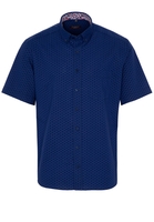 ETERNA KURZARM HEMD MODERN FIT SEERSUCKER MARINEBLAU UNIFARBEN