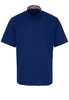 ETERNA KURZARM HEMD MODERN FIT SEERSUCKER MARINEBLAU UNIFARBEN