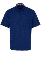 ETERNA KURZARM HEMD MODERN FIT SEERSUCKER MARINEBLAU UNIFARBEN