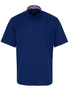 ETERNA KURZARM HEMD MODERN FIT SEERSUCKER MARINEBLAU UNIFARBEN