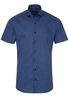 ETERNA KURZARM HEMD SLIM FIT POPELINE BLAU/WEISS BEDRUCKT