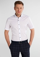 ETERNA KURZARM HEMD SLIM FIT STRETCH WEISS UNIFARBEN