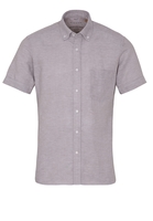 ETERNA KURZARM HEMD SLIM FIT UPCYCLING SHIRT LEINEN BEIGE UNIFARBEN