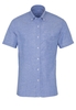 ETERNA KURZARM HEMD SLIM FIT UPCYCLING SHIRT LEINEN HELLBLAU UNIFARBEN