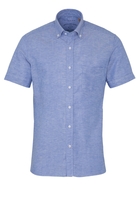 ETERNA KURZARM HEMD SLIM FIT UPCYCLING SHIRT LEINEN HELLBLAU UNIFARBEN