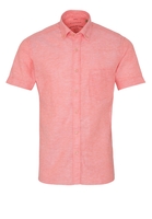ETERNA KURZARM HEMD SLIM FIT UPCYCLING SHIRT LEINEN PFIRSICH UNIFARBEN
