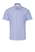 ETERNA KURZARM HEMD SLIM FIT UPCYCLING SHIRT OXFORD BLAU/WEISS