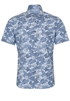 ETERNA KURZARM HEMD SLIM FIT UPCYCLING SHIRT OXFORD BLAU/WEISS