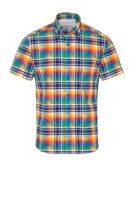 ETERNA KURZARM HEMD SLIM FIT UPCYCLING SHIRT OXFORD BUNT KARIERT