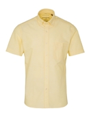 ETERNA KURZARM HEMD SLIM FIT UPCYCLING SHIRT OXFORD GELB UNIFARBEN