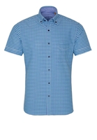 ETERNA KURZARM HEMD SLIM FIT UPCYCLING SHIRT OXFORD TÜRKIS/BLAU