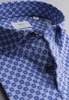 ETERNA KURZARM POLOSHIRT SLIM FIT SOFT TAILORING JERSEY BLAU BEDRUCKT