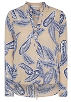 ETERNA LANGARM BLUSE MODERN CLASSIC BLAU/GRAU BEDRUCKT