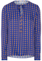 ETERNA LANGARM BLUSE MODERN CLASSIC BRAUN/BLAU BEDRUCKT