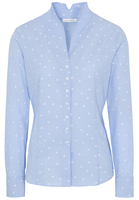 ETERNA LANGARM BLUSE MODERN CLASSIC FIL COUPÉ HELLBLAU/WEISS