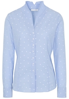 ETERNA LANGARM BLUSE MODERN CLASSIC FIL COUPÉ HELLBLAU/WEISS
