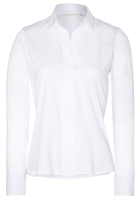 ETERNA LANGARM BLUSE MODERN CLASSIC JERSEY WEISS UNIFARBEN