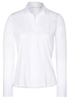 ETERNA LANGARM BLUSE MODERN CLASSIC JERSEY WEISS UNIFARBEN