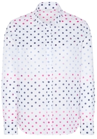 ETERNA LANGARM BLUSE MODERN CLASSIC POPELINE PINK/BLAU BEDRUCKT