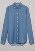 ETERNA LANGARM BLUSE MODERN CLASSIC REAL INDIGO JEANSBLAU STRUKTURIERT