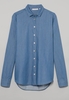 ETERNA LANGARM BLUSE MODERN CLASSIC REAL INDIGO JEANSBLAU STRUKTURIERT