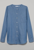 ETERNA LANGARM BLUSE MODERN CLASSIC REAL INDIGO JEANSBLAU STRUKTURIERT