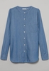 ETERNA LANGARM BLUSE MODERN CLASSIC REAL INDIGO JEANSBLAU STRUKTURIERT