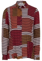 ETERNA LANGARM BLUSE MODERN CLASSIC ROT/BRAUN/ROSA BEDRUCKT