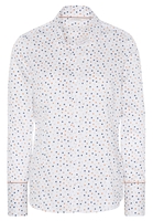ETERNA LANGARM BLUSE MODERN CLASSIC SATINBINDUNG BEIGE/BLAU/WEISS