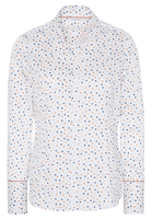 ETERNA LANGARM BLUSE MODERN CLASSIC SATINBINDUNG BEIGE/BLAU/WEISS