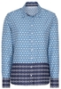 ETERNA LANGARM BLUSE MODERN CLASSIC SATINBINDUNG BLAU BEDRUCKT