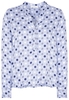 ETERNA LANGARM BLUSE MODERN CLASSIC SATINBINDUNG BLAU/MARINE BEDRUCKT