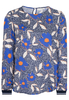 ETERNA LANGARM BLUSE MODERN CLASSIC SATINBINDUNG BLAU/ORANGE BEDRUCKT