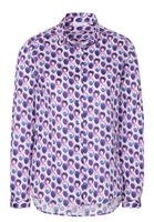 ETERNA LANGARM BLUSE MODERN CLASSIC SATINBINDUNG BLAU/PINK/WEISS