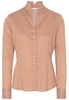 ETERNA LANGARM BLUSE MODERN CLASSIC SATINBINDUNG BRAUN/WEISS BEDRUCKT