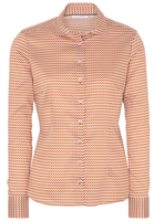 ETERNA LANGARM BLUSE MODERN CLASSIC SATINBINDUNG BRAUN/WEISS BEDRUCKT